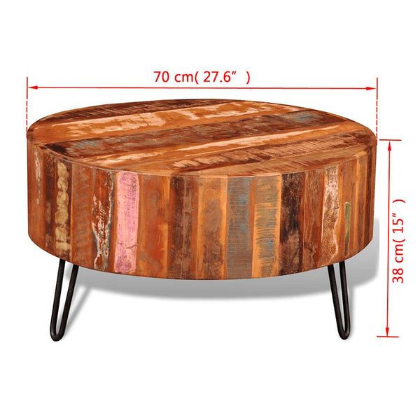 vidaXL Coffee Table Reclaimed Solid Wood Round