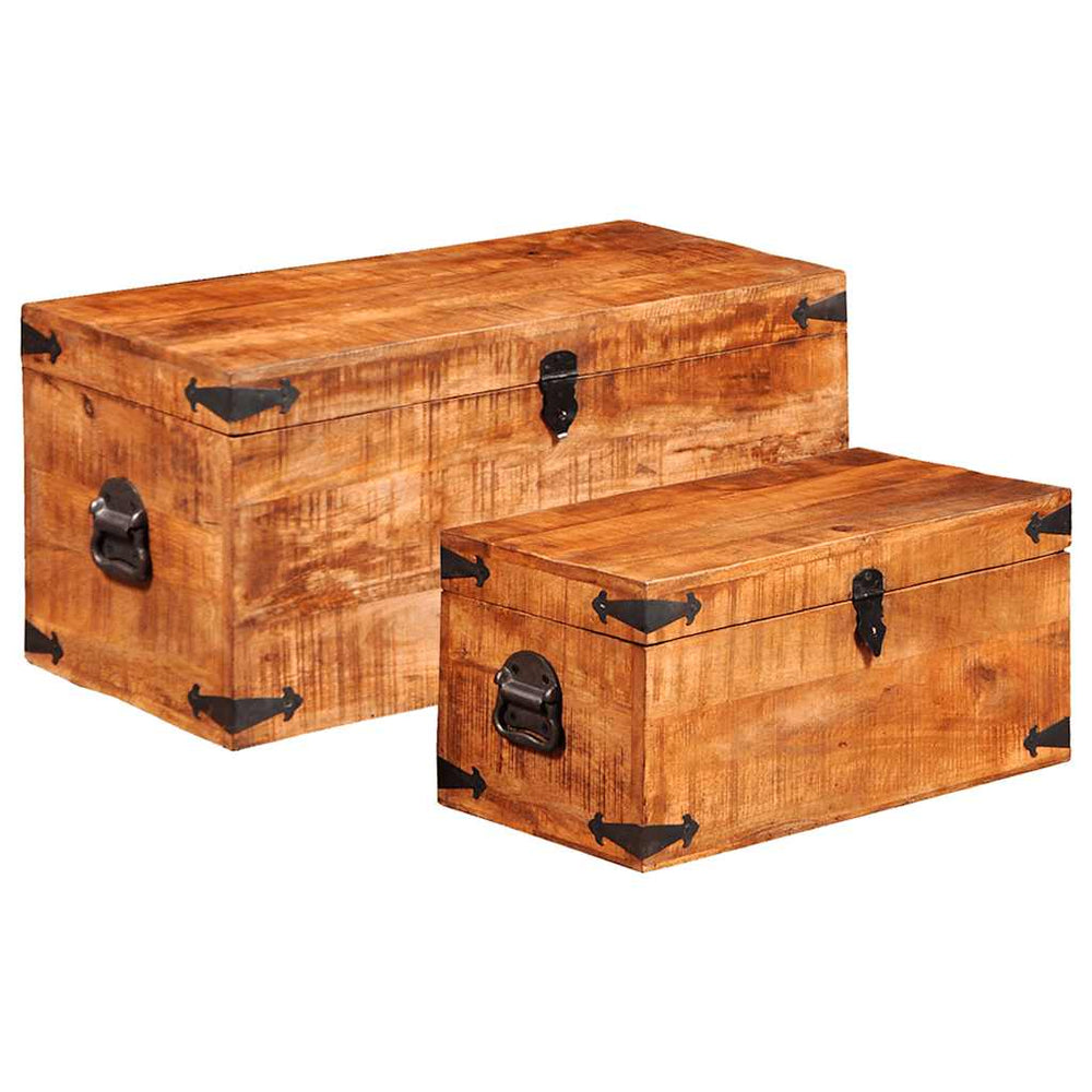 vidaXL 2-Piece Chest Set Rough Mango Wood