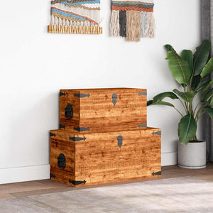 vidaXL 2-Piece Chest Set Rough Mango Wood