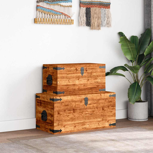 vidaXL 2-Piece Chest Set Rough Mango Wood