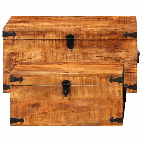 vidaXL 2-Piece Chest Set Rough Mango Wood