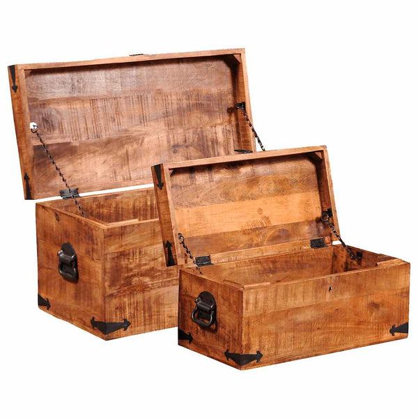vidaXL 2-Piece Chest Set Rough Mango Wood