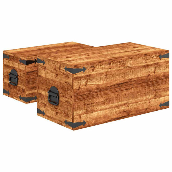 vidaXL 2-Piece Chest Set Rough Mango Wood