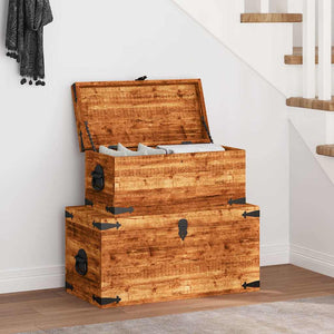 vidaXL 2-Piece Chest Set Rough Mango Wood