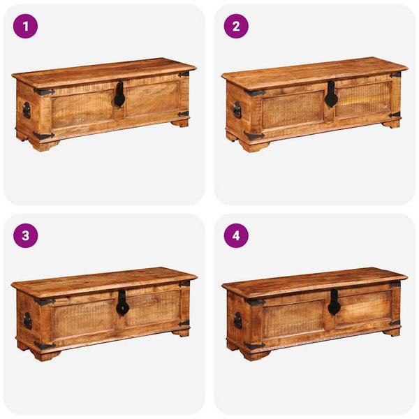 vidaXL Chest Rough Mango Wood
