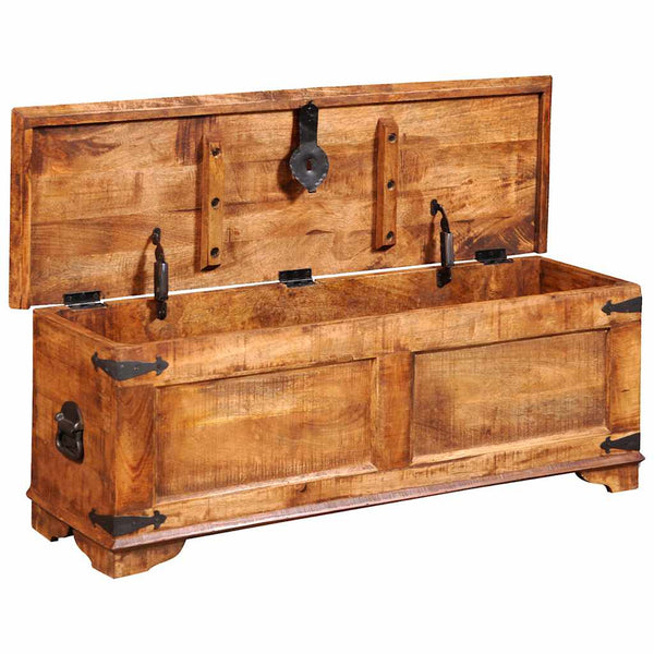 vidaXL Chest Rough Mango Wood