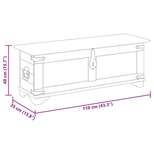 vidaXL Chest Rough Mango Wood