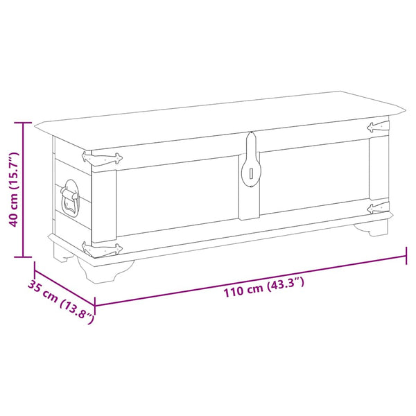 vidaXL Chest Rough Mango Wood