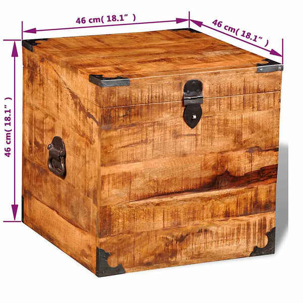 vidaXL Cube Trunk Rough Mango Wood