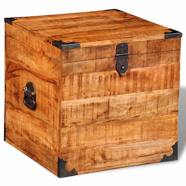 vidaXL Cube Trunk Rough Mango Wood