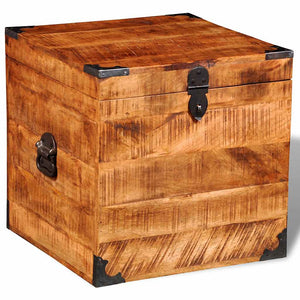 vidaXL Cube Trunk Rough Mango Wood