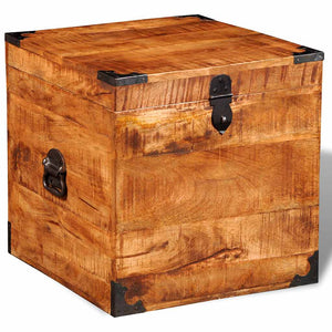 vidaXL Cube Trunk Rough Mango Wood