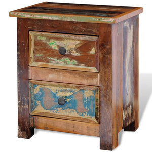 vidaXL Bedside Cabinet with 2 Drawers Reclaimed Solid Wood