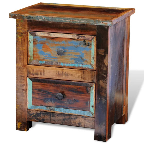 vidaXL Bedside Cabinet with 2 Drawers Reclaimed Solid Wood