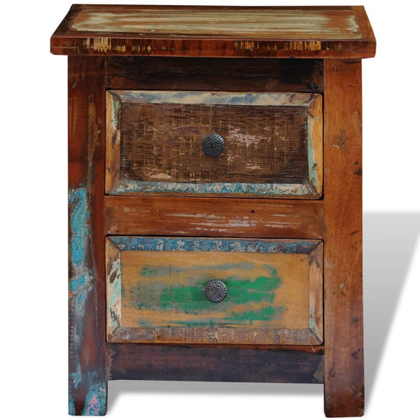 vidaXL Bedside Cabinet with 2 Drawers Reclaimed Solid Wood