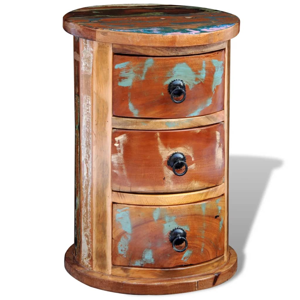 vidaXL Side Cabinet with 3 Drawers Solid Reclaimed Wood