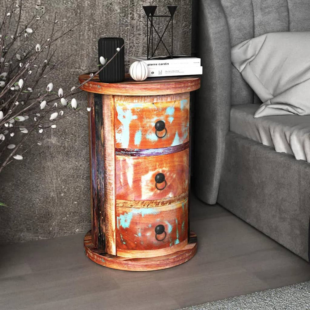 vidaXL Side Cabinet with 3 Drawers Solid Reclaimed Wood
