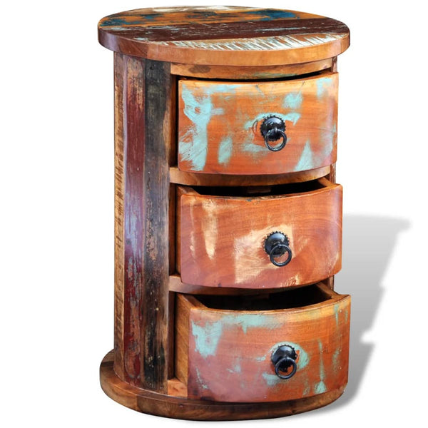 vidaXL Side Cabinet with 3 Drawers Solid Reclaimed Wood