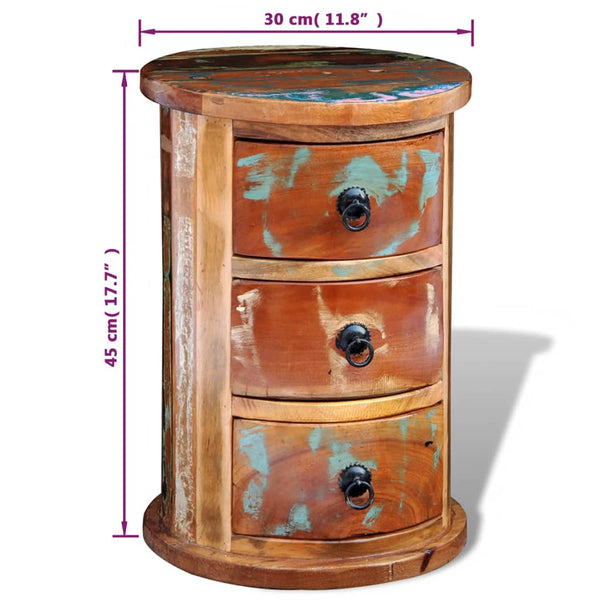 vidaXL Side Cabinet with 3 Drawers Solid Reclaimed Wood