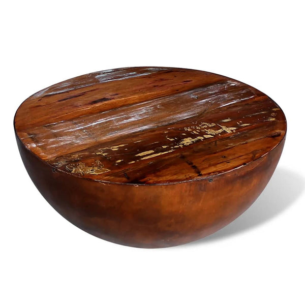 vidaXL Coffee Table Bowl-Shaped with Steel Base Solid Reclaimed Wood
