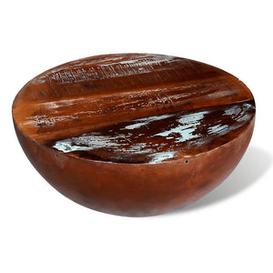 vidaXL Coffee Table Bowl-Shaped with Steel Base Solid Reclaimed Wood