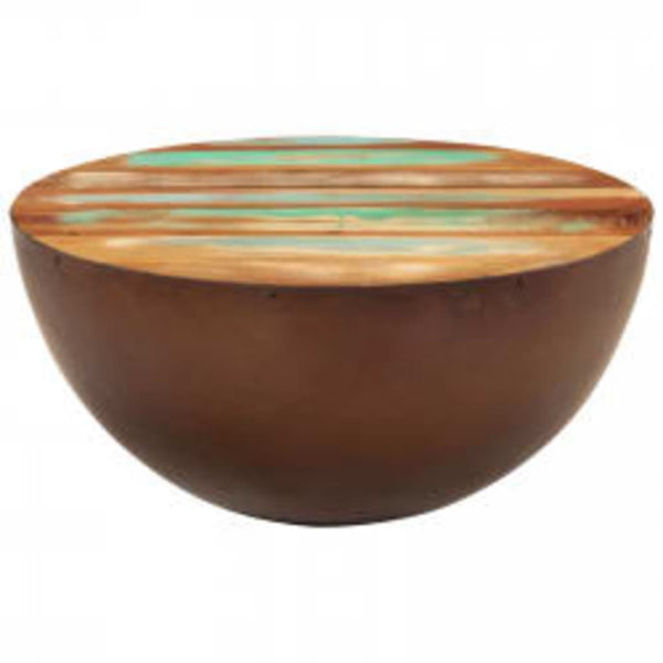 vidaXL Coffee Table Bowl-Shaped with Steel Base Solid Reclaimed Wood