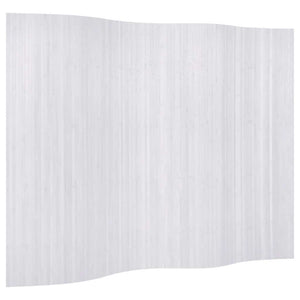 vidaXL Bamboo Room Divider White Width 250 cm Height 165 cm