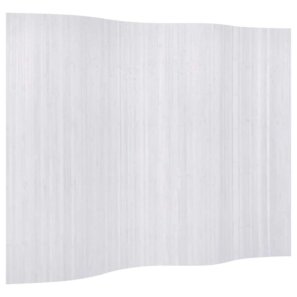 vidaXL Bamboo Room Divider White Width 250 cm Height 165 cm