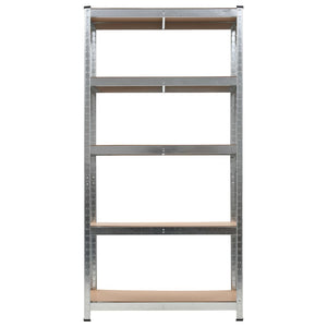 vidaXL 5-Tier Storage Shelves 5 pcs. Silver Steel & Engineered Wood