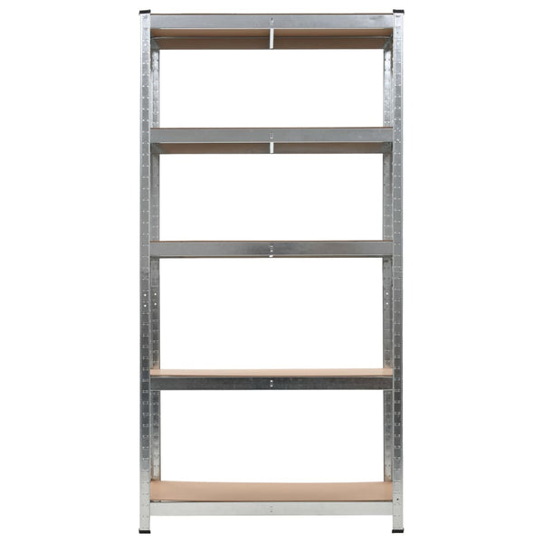 vidaXL 5-Tier Storage Shelves 5 pcs. Silver Steel & Engineered Wood