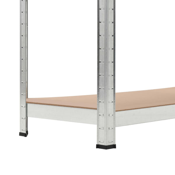 vidaXL 5-Tier Storage Shelves 5 pcs. Silver Steel & Engineered Wood