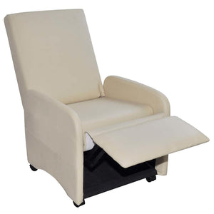 vidaXL Folding Armchair Cream Faux Leather