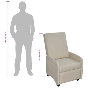 vidaXL Folding Armchair Cream Faux Leather