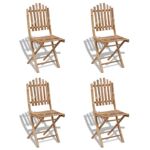 vidaXL Garden Chairs Bamboo 4 pcs.