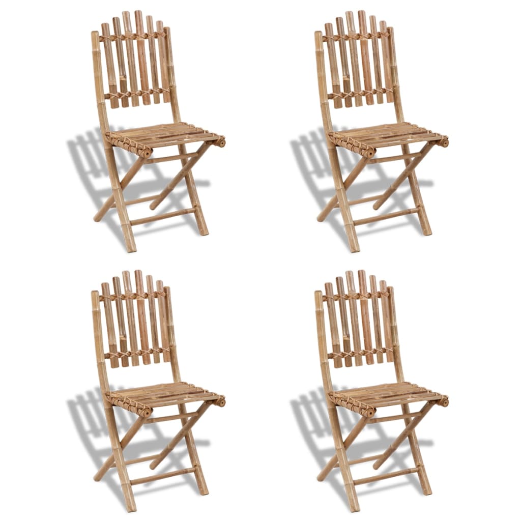 vidaXL Garden Chairs Bamboo 4 pcs.