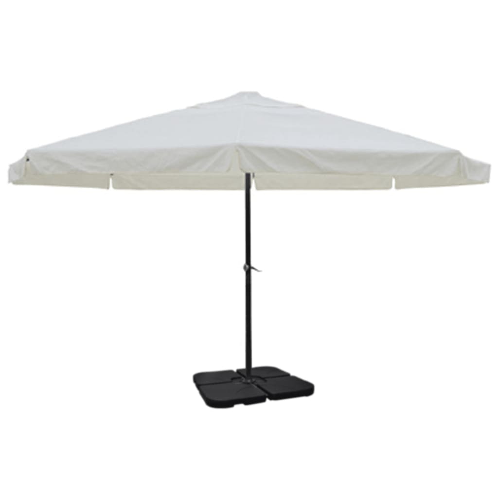 vidaXL Aluminum Parasol Portable Parasol Base White