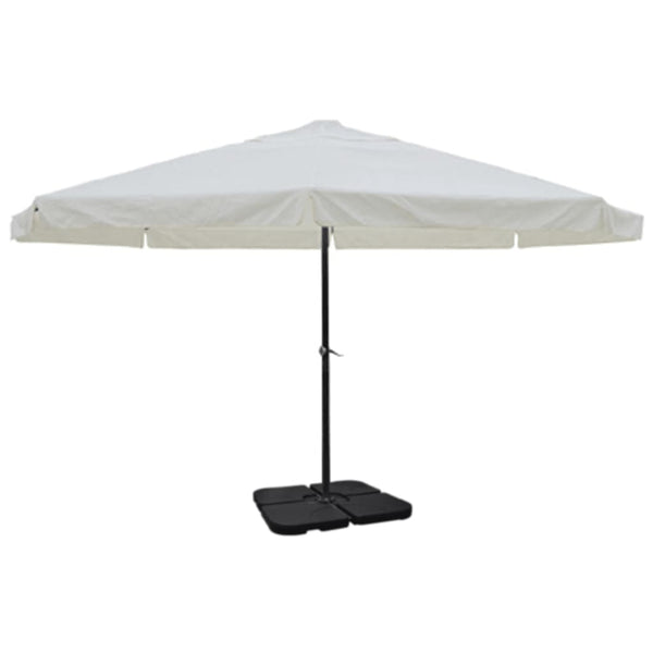 vidaXL Aluminum Parasol Portable Parasol Base White