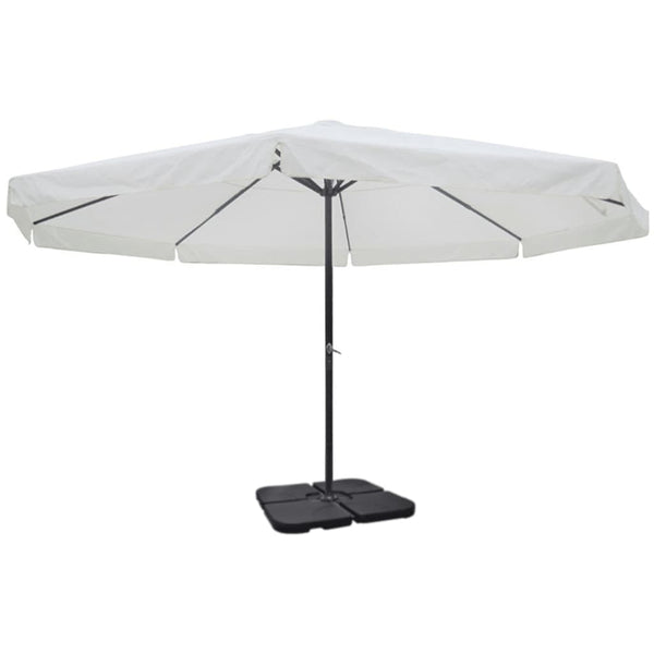 vidaXL Aluminum Parasol Portable Parasol Base White