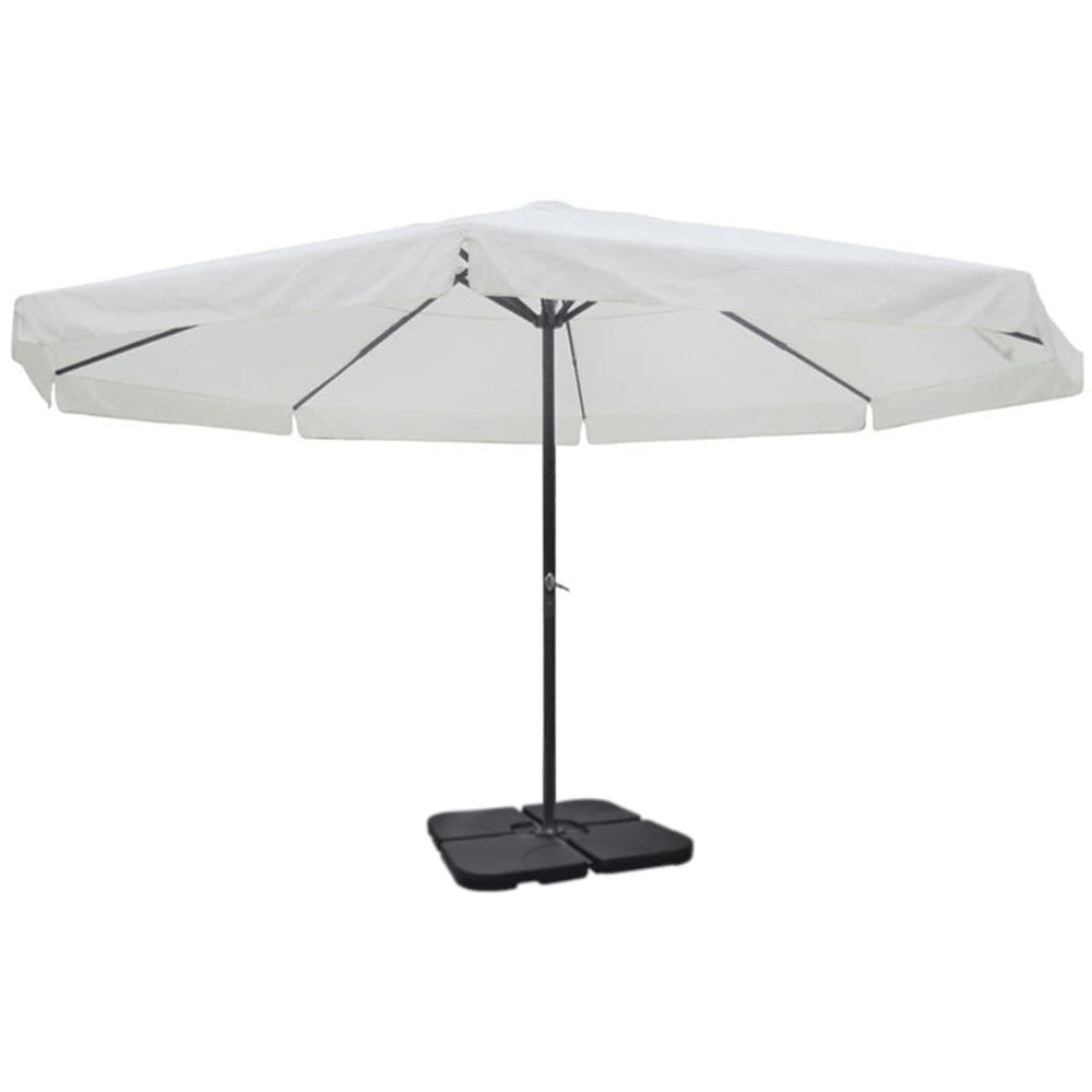 vidaXL Aluminum Parasol Portable Parasol Base White