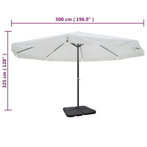 vidaXL Aluminum Parasol Portable Parasol Base White