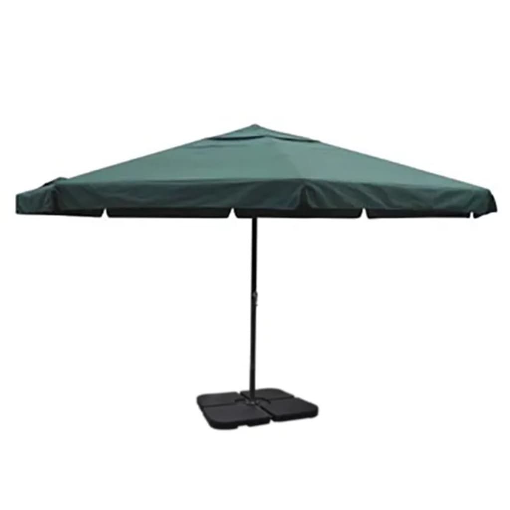 vidaXL Aluminium Parasol Portable Parasol Stand Green