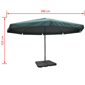 vidaXL Aluminium Parasol Portable Parasol Stand Green