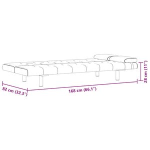 vidaXL Sofa Bed with 2 Cushions Faux Leather Extendable Cream White