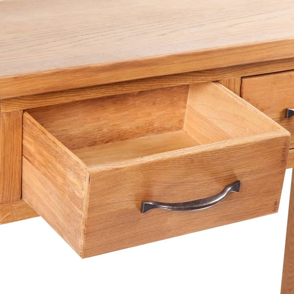 vidaXL Console Table with 2 Drawers 83x30x73 cm Solid Oak Wood