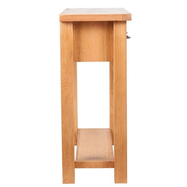 vidaXL Console Table with 2 Drawers 83x30x73 cm Solid Oak Wood