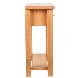 vidaXL Console Table with 2 Drawers 83x30x73 cm Solid Oak Wood