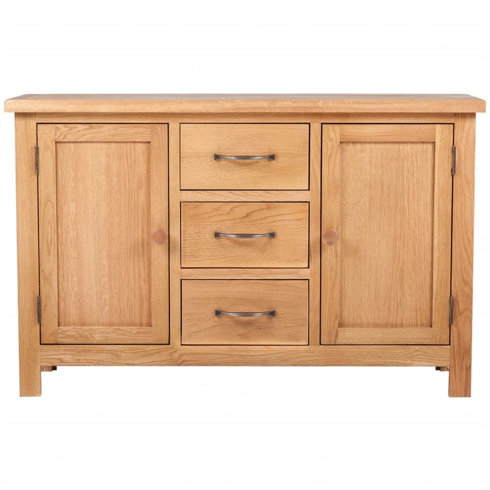vidaXL Sideboard with 3 Drawers 110x33.5x70 cm Solid Oak Wood