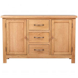 vidaXL Sideboard with 3 Drawers 110x33.5x70 cm Solid Oak Wood