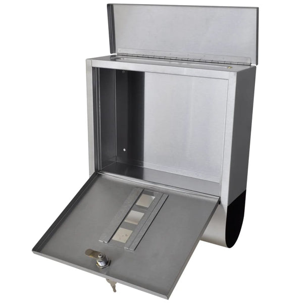 Double stainless steel letterbox with stand