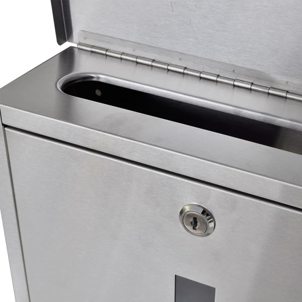 Double stainless steel letterbox with stand